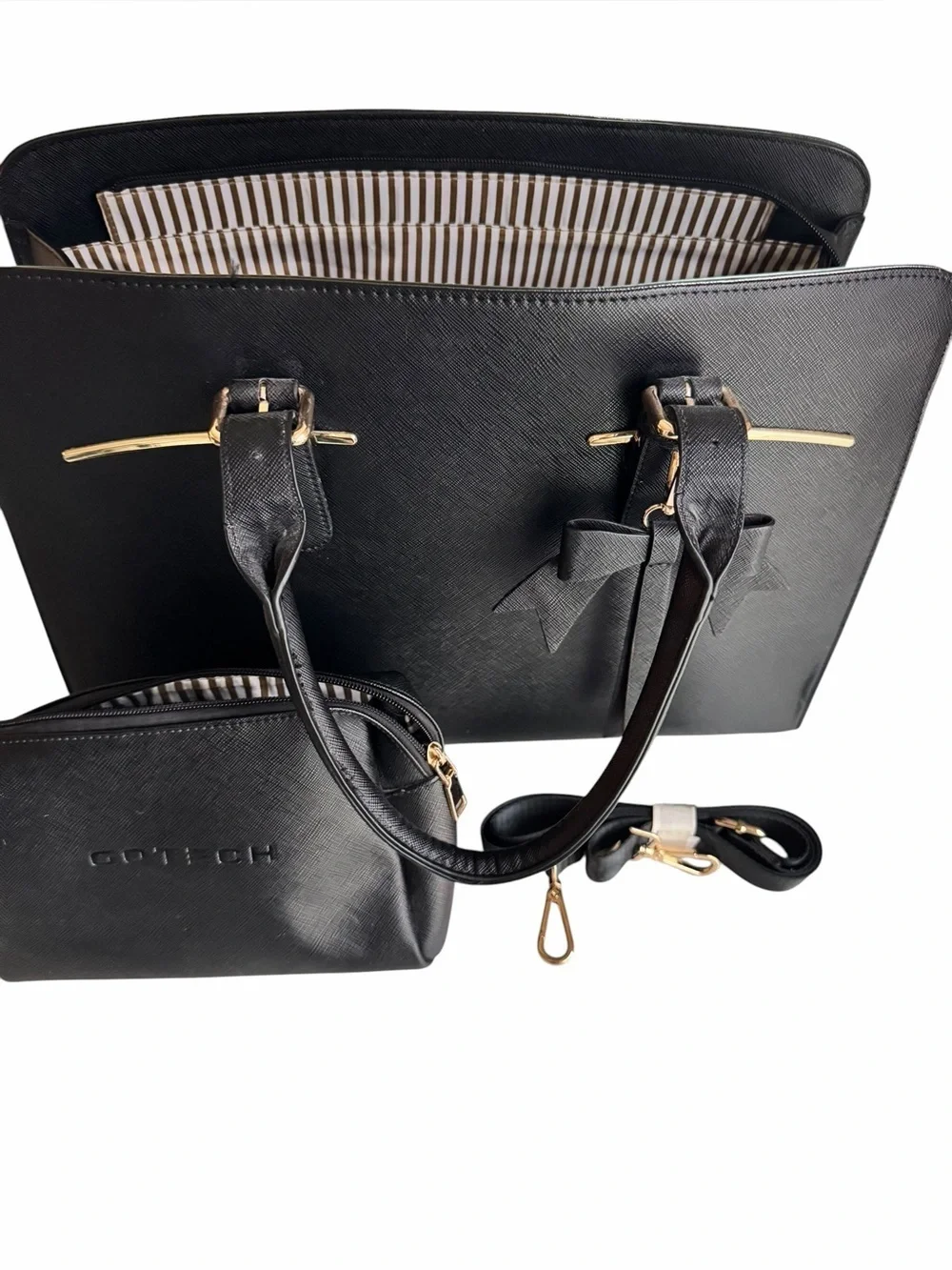 Elegant Black Tote Bag Set